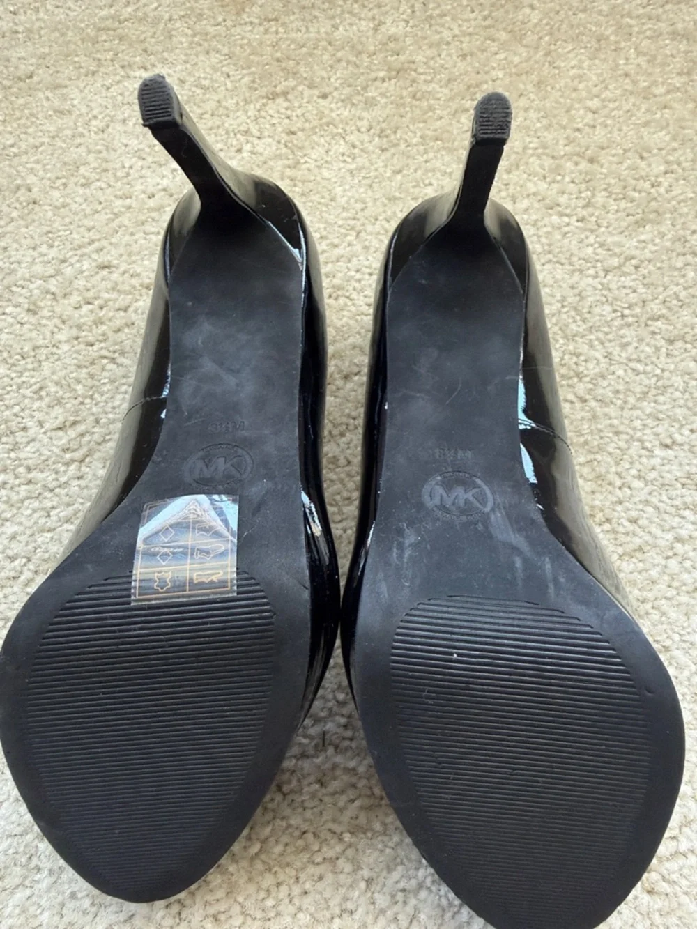 MICHAEL Michael Kors Black Patent Peep-Toe Heels - Picture 3 of 4